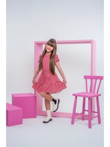 Young Girls Dresses - 紅白色 - 查看 2