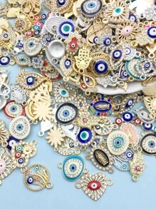 1 包随机混合时尚合金水钻邪眼恶魔之眼饰品 DIY 吊坠适用于珠宝项链耳环手链制作连接配件珠宝用品 - 彩色 - 查看 10