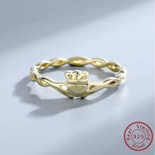 1只鋯石s925純銀豪華大戒指,鍍18k黃金,適合女性,時尚優雅的歐美風格 - 金色 - 查看 1