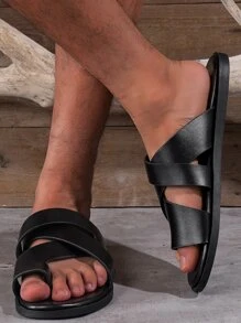 2023 Mới Đúng mốt Nam Giải trí Dép xăng đan - màu đen - Xem 1