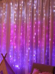 1入組銅線窗簾燈,帶有200個led,可用於生日、婚禮、派對、特殊場合和四季客廳裝飾 - 彩色 - 查看 4