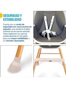 Shimy 5-In-1 Baby High Chair For 6 To 36 Months - Grey - View 5