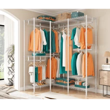 Closet Organizer Metal Garment Rack Portable Clothes Hanger Freestanding Closet Wardrobe 77"Wx 18"D X 77"H - White - View 9