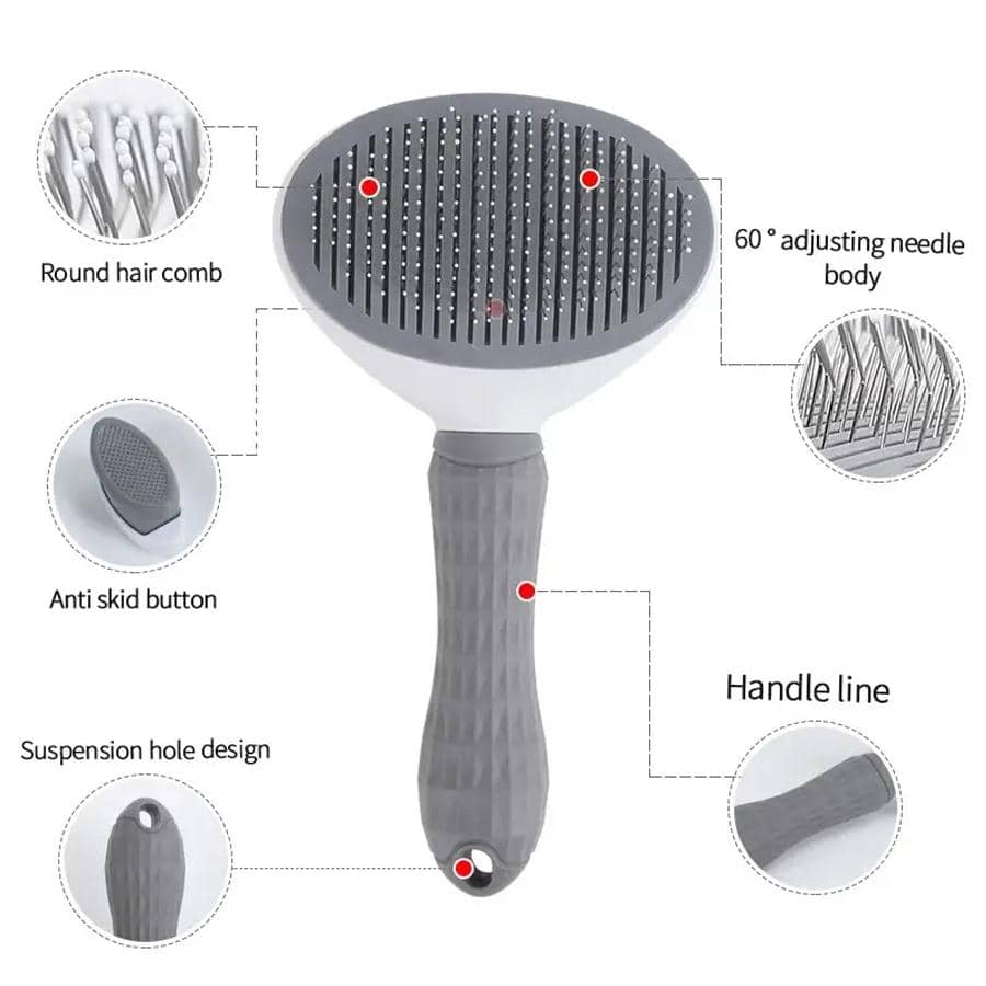 2in1 Pet Hair Remover Brush for Dogs and Cats Grooming Tool for