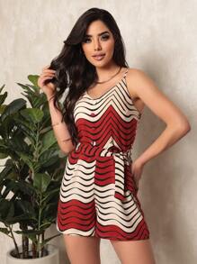 Women Jumpsuits - Rojo y blanco - Ver 1