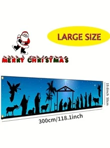 1 stuk , Scène Kerstmis Kerstmis Banner Groot Xmas Teken Voor Kerstmis Decoraties