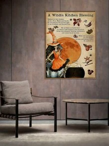 1pc Retro Decor Synthetic Fiber Rectangular Waterproof Canvas Painting For Living Room And Bedroom Decoration - Multicolor - View 1