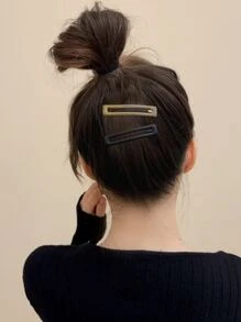 6pcs/Set Girl's Coffee-Colored Minimalistic Matte Hair Clips, Cute Side Clip Hairpin Sweet Headwear Casual Valentine's Day Claw Clips Hair Claws Hair Barrettes, School Stuff, Hair Accessories - Coffee - View 2
