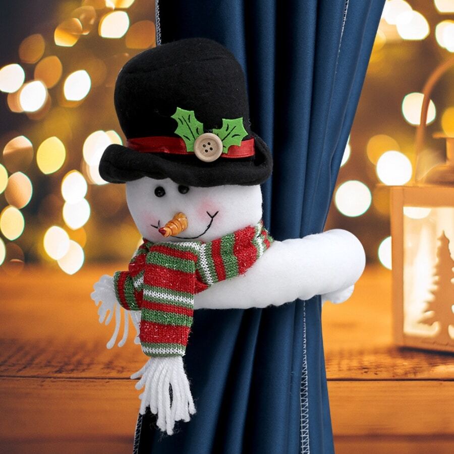 New Christmas decoration ideas Curtain Clasp Cartoon Old Man Snowman