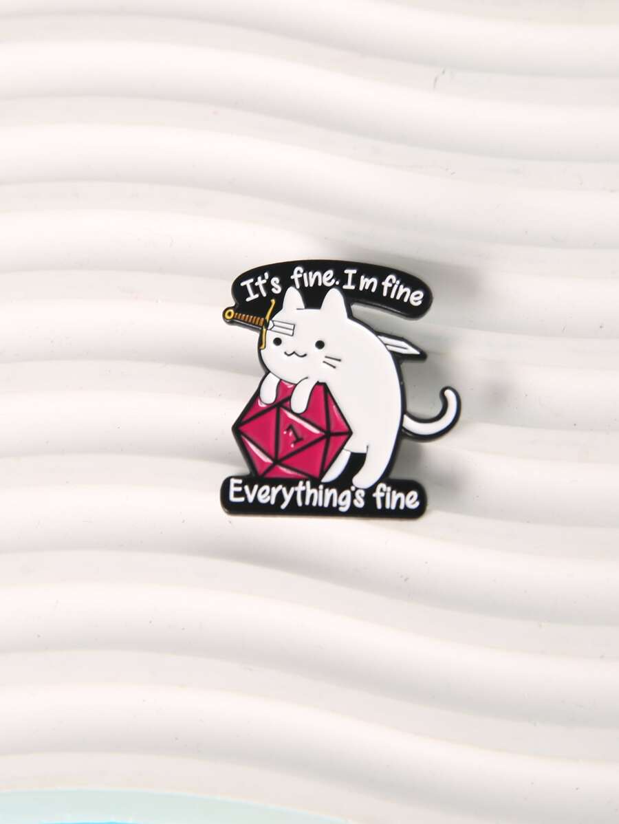 1pc Cute Cat Shaped Brooch Pin For Women - Multicolor - View 1