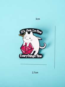 1pc Cute Cat Shaped Brooch Pin For Women - Multicolor - View 6