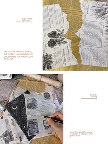 Kit De 30 Piezas De Suministros De Scrapbooking Aesthetic, Papel De Decoración Artesanal Y Estética De 15 Diseños, 2 De Cada Diseño, Para Un Total De 30 Piezas, Para Planificadores, Bullet Journaling, Junk Journal, Manualidades Retro - Multicolor - Ver 4