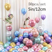 50入組5英寸/12厘米金屬氣球，適用於婚禮生日裝飾 - 彩色 - 查看 5