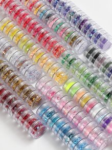 12入組藍色系列美甲亮片裝飾套裝，DIY美甲魅力，美甲寶石，美甲用品 - 淺藍色 - 查看 4