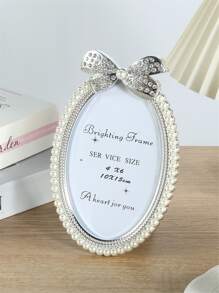 1/2/3 Pieces Of Bright Faux Faux Pearl Photo Frame, Baroque Style Faux Pearl Inlaid Rhinestone Decorative Frame, Photo Display Frame, Used For Office, Living Room, Bedroom Home Decoration (With Random Inner Paper)