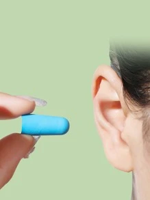 1入組耳塞適用於睡眠你的工作製成的海綿材料 - 藍色 - 查看 2