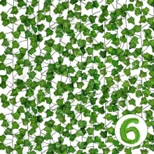 1/2/3/4/5/6 件装人造常春藤 LED 灯串，2 米（6.56 英尺）/20 LED 悬挂式植物 DIY 绿叶背景装饰灯，适用于节日卧室墙面装饰、婚礼派对餐桌装饰、花园灯、花园装饰、婚礼装饰、房间装饰、生日毕业礼物