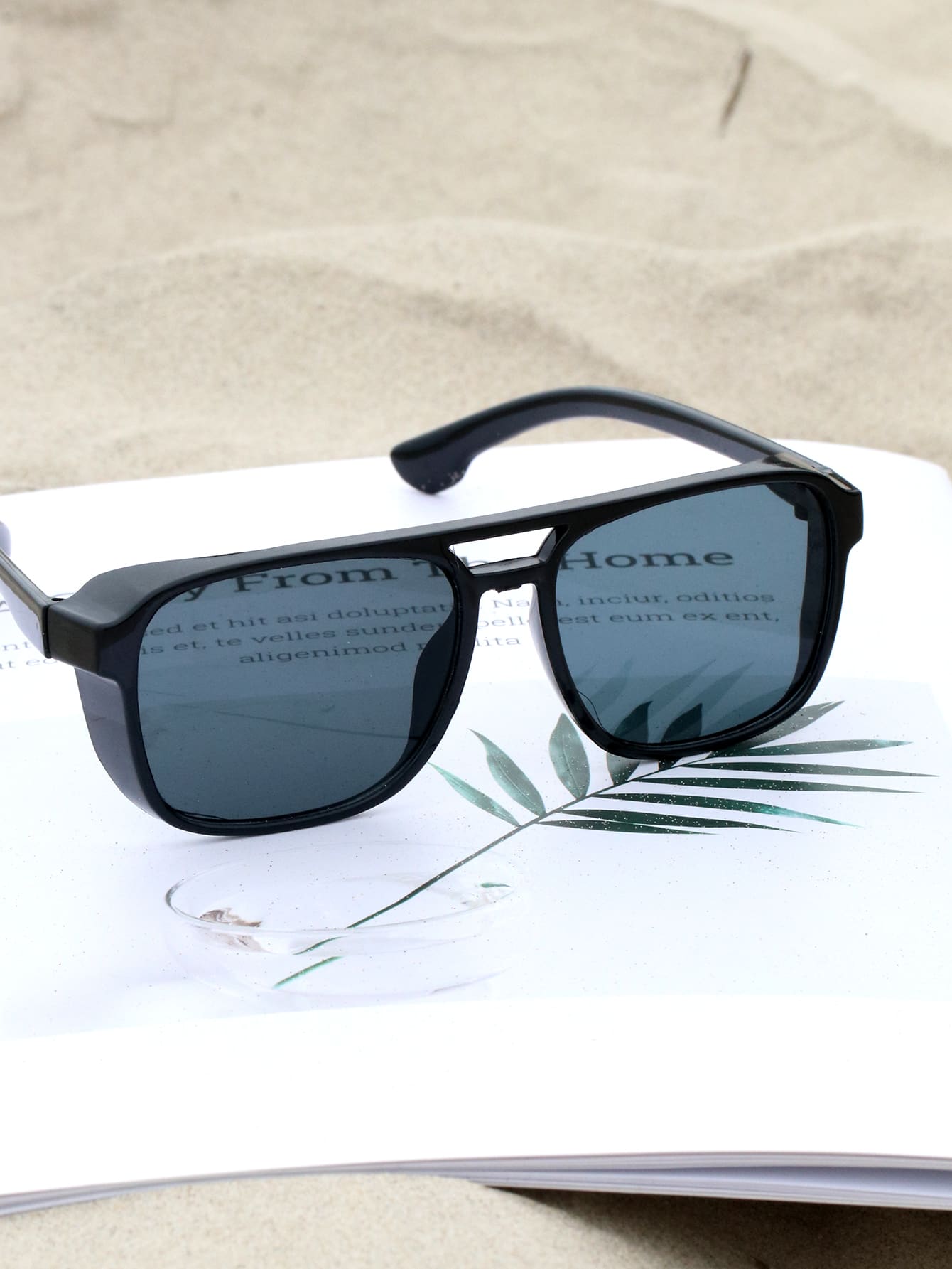 女性時尚復古眼鏡 - 黑色 - 查看 1