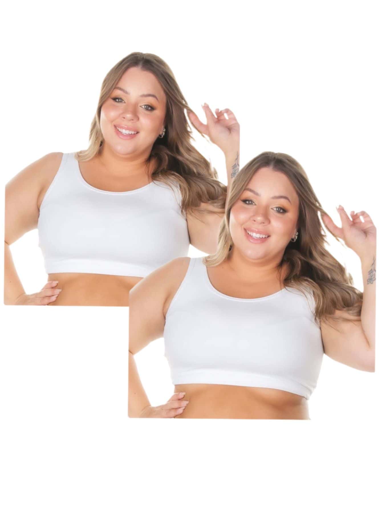 Plus Size Sports Bras - Weiss - Übersicht 1