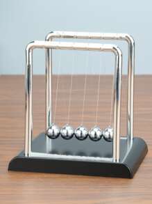 1入組牛頓擺平衡球,科學物理桌面飾品,適用於家庭和辦公室裝飾 - 黑色 - 查看 1