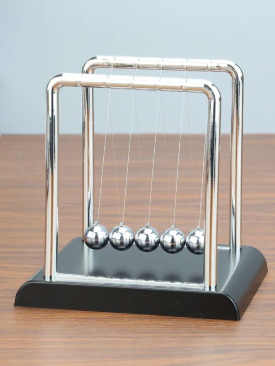 1入組牛頓擺平衡球,科學物理桌面飾品,適用於家庭和辦公室裝飾 - 黑色 - 查看 1