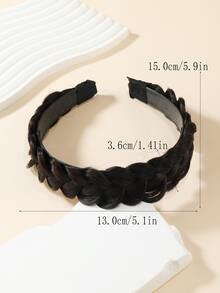 1 Miếng Của phụ nữ Cà phê Nâu Tóc giả Với Bện Đuôi cá & Thiết kế xoắn Dây buộc tóc Đối với Mặc hàng ngày - Cà phê - Xem 5