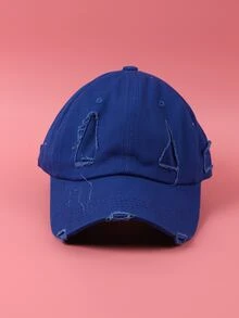 1頂女士復古破洞棒球帽,洗水處理爛掉牛仔布寬檐帽,時尚緊臉 - 彩色 - 查看 3