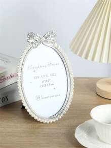 1/2/3 Pieces Of Bright Faux Faux Pearl Photo Frame, Baroque Style Faux Pearl Inlaid Rhinestone Decorative Frame, Photo Display Frame, Used For Office, Living Room, Bedroom Home Decoration (With Random Inner Paper)