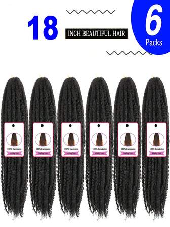 1b# 6包marley扭結辮髮18英寸marley髮克羅網辮長亞非風