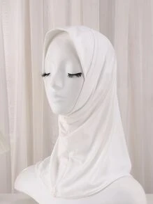 1條簡約風頭巾,適合日常佩戴 - 白色 - 查看 2