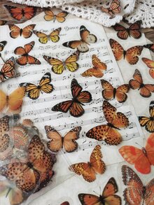 1 Pack Of 40pcs Vintage Butterfly Diy Decorative Stickers - Multicolor - View 2