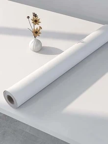 1 卷可拆卸自黏壁紙霧面白色/黑色牆壁和家具覆蓋物,pvc 乙烯基材料 - 白色 - 查看 3