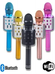 Wireless Microphone Youtuber Bluetooth Karaoke Reporter Colors - 藍色 - 查看 1