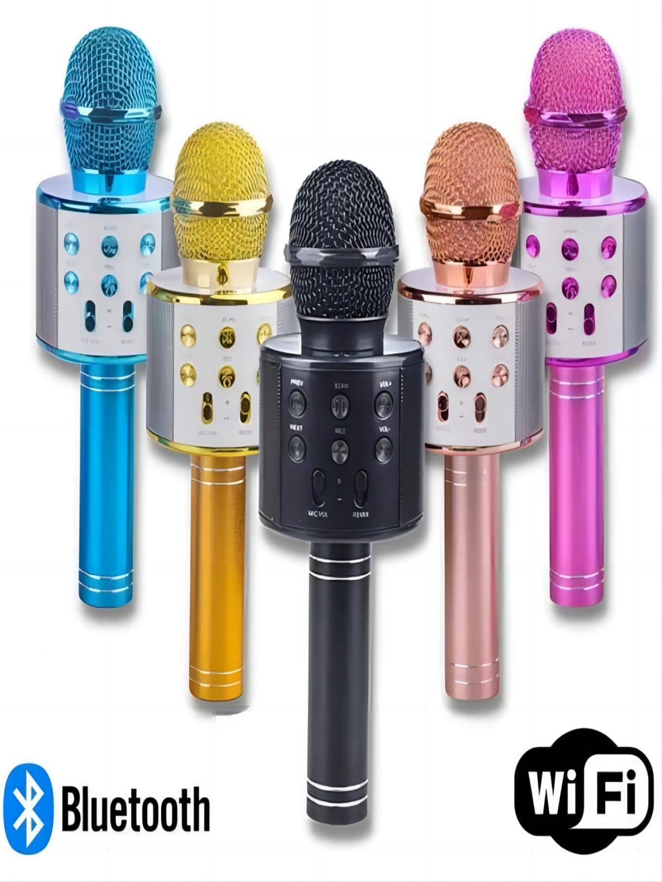 Wireless Microphone Youtuber Bluetooth Karaoke Reporter Colors - 藍色 - 查看 1