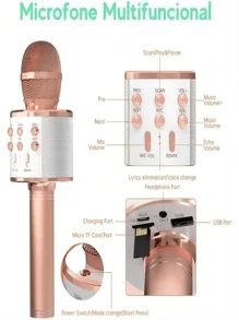 Wireless Microphone Youtuber Bluetooth Karaoke Reporter Colors - 藍色 - 查看 7