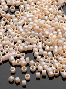 700pcs 2.5mm Translucent Glass Bead In Rainbow Color Set, For Diy Bracelets, Necklaces, Etc. - Apricot - View 1