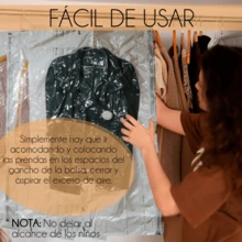 Bolsa De Almacenamiento Al Vacío Con Gancho Para Guardar Ropa Ahorra Espacio En Closet Reutilizable Compresión Empaque Comprimir - 105x70x20x20 cm - Ver 5