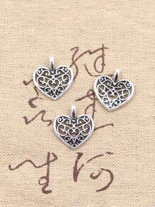 50 件吊墜可愛空心古董青銅銀色吊墜製作 Diy 手工尋找珠寶 - 復古銀色 - 查看 1