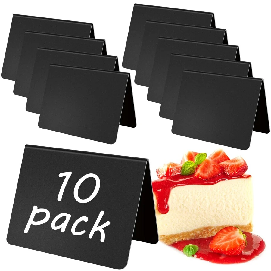 10 Small Chalkboard Set, Mini Chalkboards for Labelling, Plastic Place