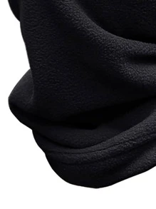 Áo khoác giữ ấm cổ bằng lông cừu chống tia cực tím bảo vệ ngoài trời cho nam và nữ, trượt tuyết mùa đông - màu đen - Xem 3