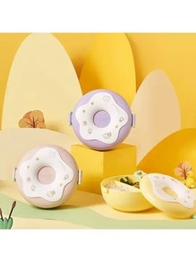 Tupper Lonchera para Niños en Forma de Dona Incluye Cubiertos - Morado - Ver 1