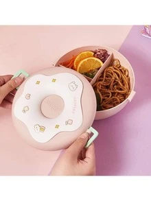 Tupper Lonchera para Niños en Forma de Dona Incluye Cubiertos - Morado - Ver 5
