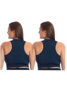 Plus Size Sports Bras - Blue - View 3