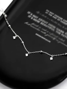 ELSEDES 1入組時尚S925銀發亮的藍色的星球形狀吊墜項鍊適用於女性日常,派對穿戴