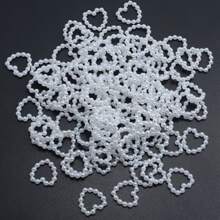 100 件/袋 空心心形仿珍珠美甲饰品 白色粉色紫色仿珍珠圆形平底 3D 指甲装饰 DIY 指甲配件 指甲宝石 指甲用品 - 白色 - 查看 5