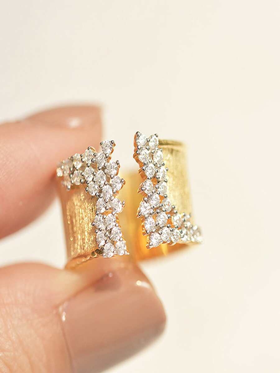 1 件奢华镀金男女通用戒指，带微镶嵌，适用于新娘手饰、婚礼/派对戒指皇家万圣节 - 金色 - 查看 1