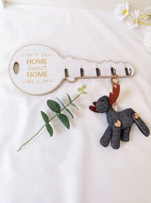 Key-shaped Hook With 5 Hooks, White