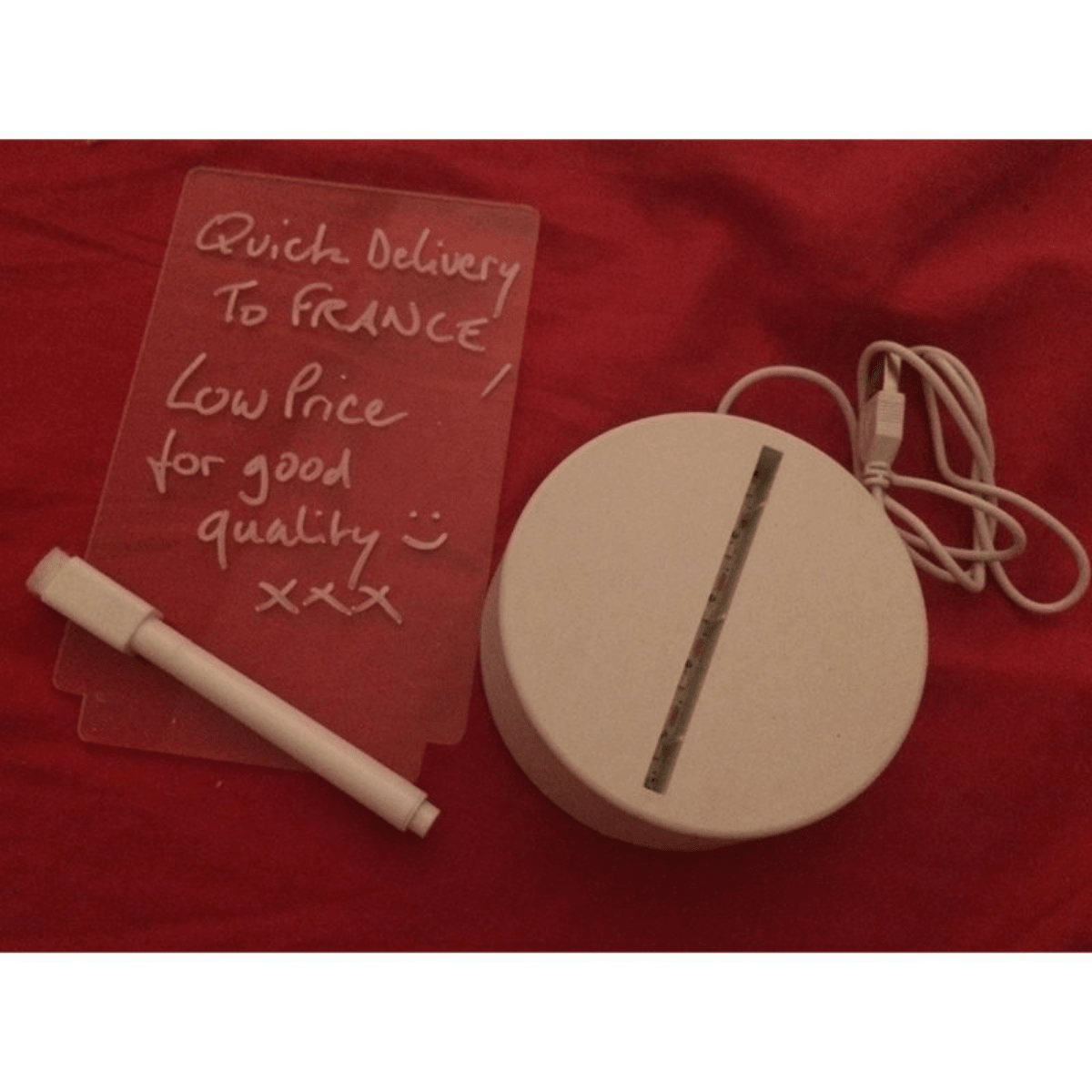 Clear Acrylic Led Message Board With Usb Night Light & Pen SHEIN USA