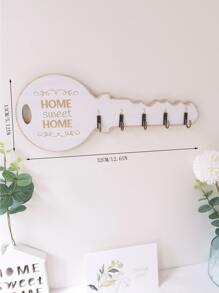 Key-shaped Hook With 5 Hooks, White