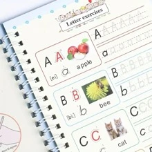 14pcs Reusable Handwriting Practice Workbook Set - 4 Books, 8 Refill Pens, 1 Pen & 1 Pen Grip To Unleash Your Magical Handwriting Skills! - Multicolor - View 9